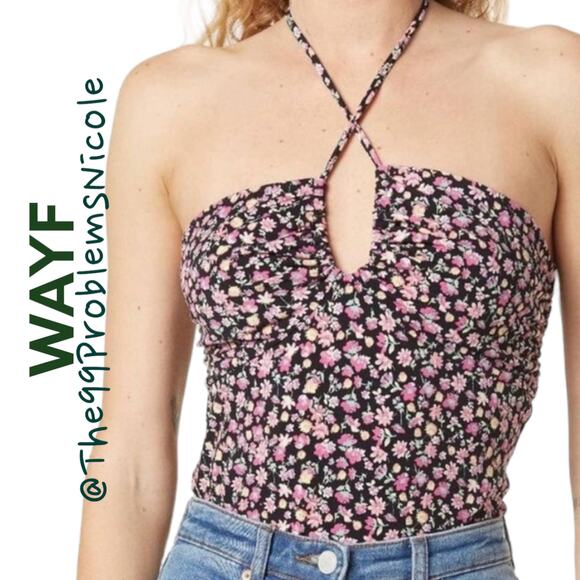 Wayf Halter Neck Floral Ditzy Bodysuit - Picture 5 of 7